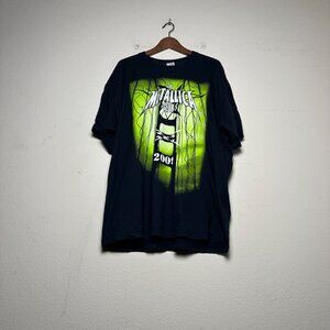 VTG 90s The Metallica Club Graphic T Shirt Men 2XL Classic Bank Punk Green Black